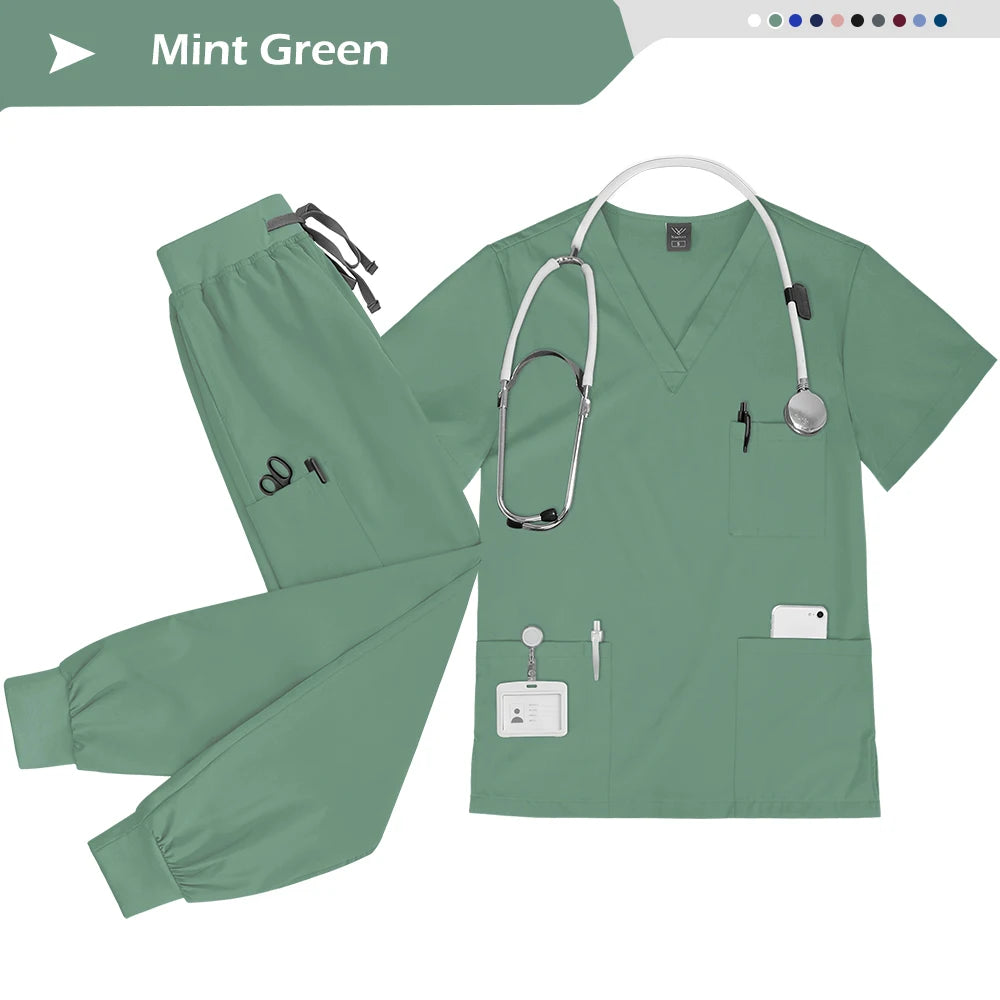 Wholesale Nurse Uniform Set Doctor Nurses Dental Hospital Uniforms Joggers Pants Sets Beauty Spa Nursing Articles Scrub Workwear