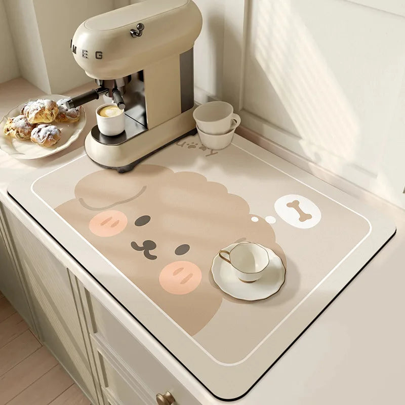 Super Absorbent Large Drying Mat – Anti‑Slip Quick‑Dry Pad for Kitchen, Coffee Station, Bathroom & Tableware