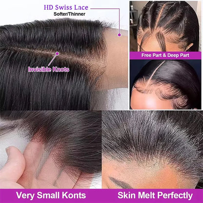 Straight Brazilian Remy HD Lace Frontal Wig (Pre‑Plucked Hairline)