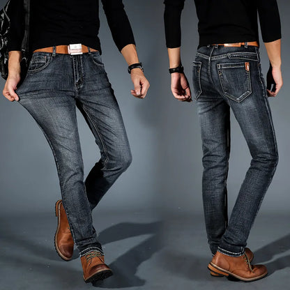 Men’s Classic Casual Stretch Slim Jeans (Straight Fit, Smart Casual Denim)