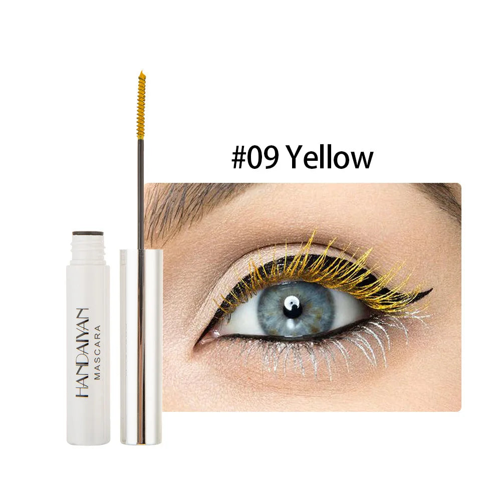 12 Color Mascara Waterproof Fast Dry Eyelashes Curls Extension Festival Make-Up Eyelashes Blue Red Purple Black White Mascara