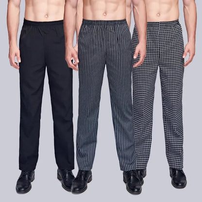 Unisex Chef Pants Cook Chef Pants with Elastic Waist Uniform