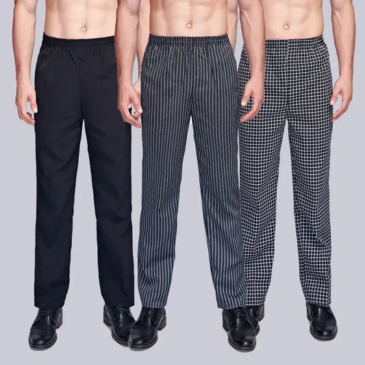 Unisex Chef Pants Cook Chef Pants with Elastic Waist Uniform