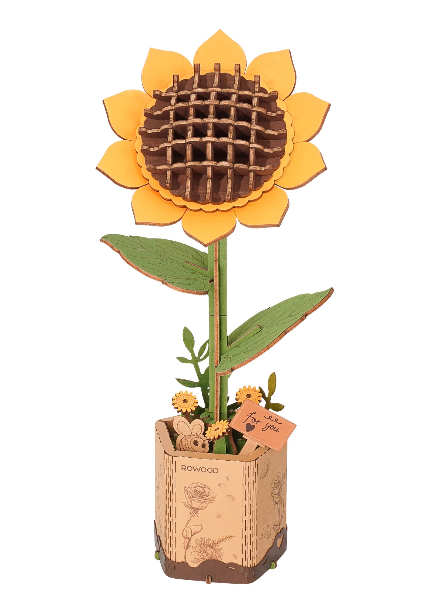 Robotime Rowood DIY Wooden Flower Bouquet Beautiful Hand-Make Gifts Eco-friend Materials 3D Wooden Puzzle for GirlFriends Decor
