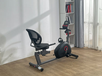 Recumbent Exercise Bike for Home Stationary Bike Sturdy Quiet 8 Levels Recumbent Bikes Large Comfortable Seat Heart Rate Handle