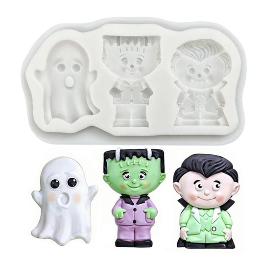 Halloween Frankenstein Spirits Silicone Sugarcraft Mold Resin Tools Cupcake Baking Mould Fondant Cake Decorating Tools
