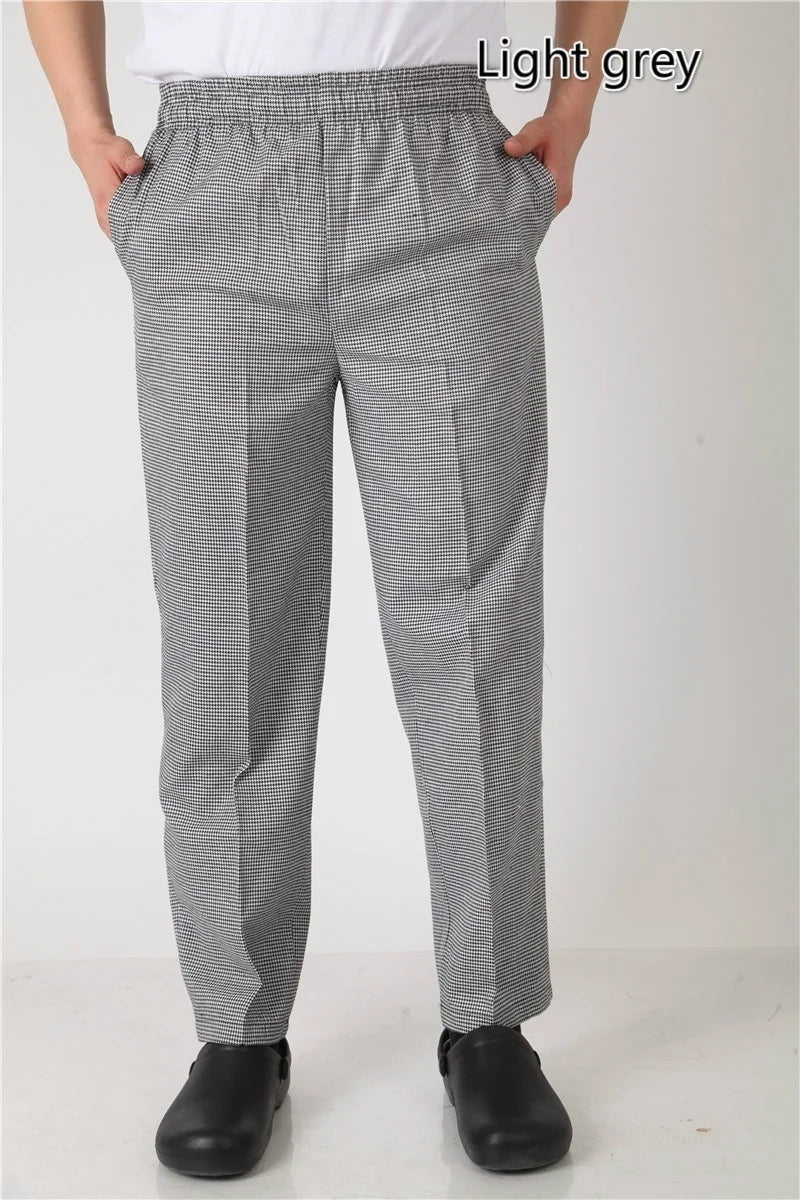 Men Work Wear Restaurant Kitchen Elastic Waist Pants