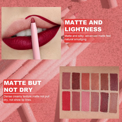6-piece Velour Matte Lip Liner Non-Fading Lipstick Pens