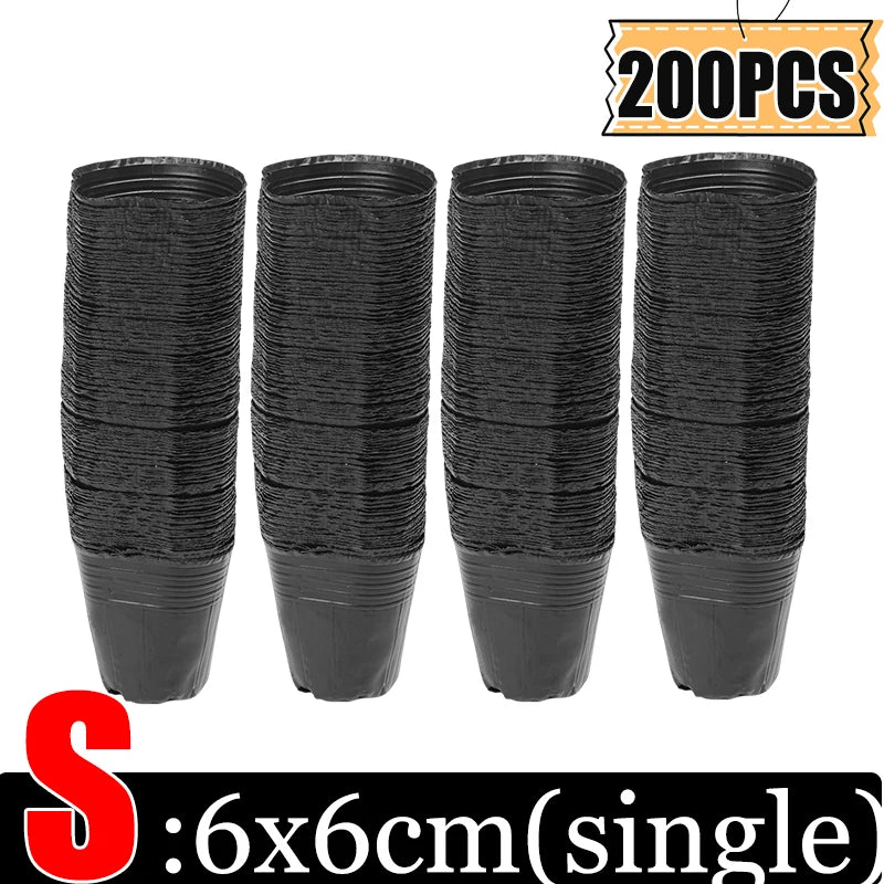 S/M/L/XL Black Seedling Nursery Pots Seed Starting Grow Bag Flower Plant Breathable Container Garden Vegetable Box Cuttings Tool