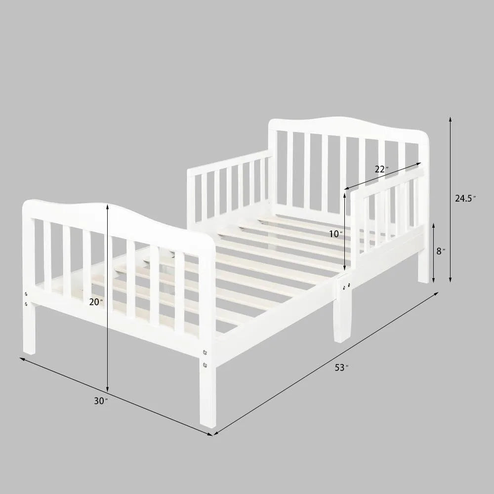 White Toddler Bed Frame – Safety Guardrail