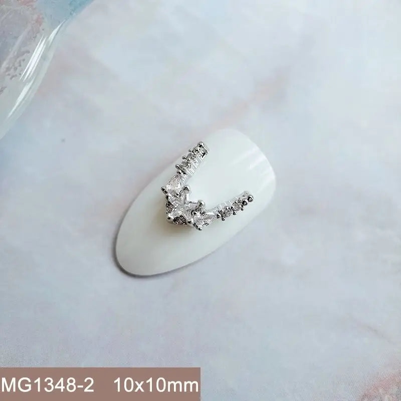10pcs/lot Luxury No Fading Bow Butterfly Arc Nail Art Parts Zircon Crystal Manicure Nails Accesorios Supplies Decorations Charms