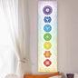 VIKAMA Seven Chakra Vertical Tapestry Rainbow Energy Wall Decor for Yoga Studio Meditation Space Wall Hanging Home Decoration