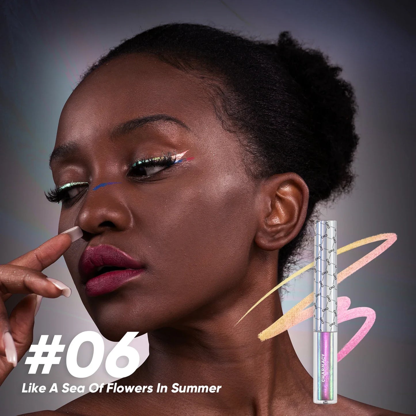Duo chrome Glitter Liquid Eyeliner Waterproof Long-lasting Ultra-Fine Tip Smudge-proof Eye Liner Makeup