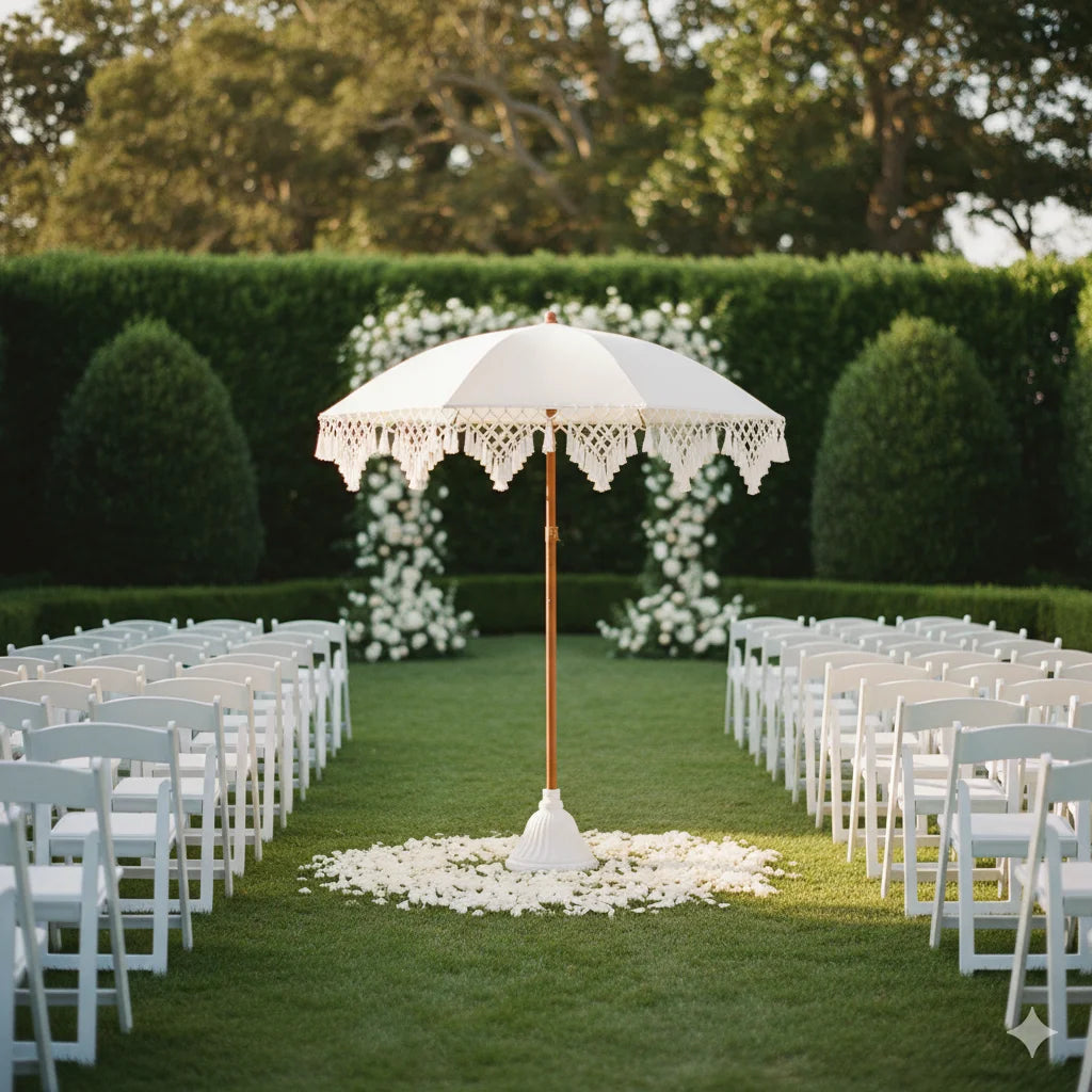 Rotatable Triangle Tassel Umbrella — Garden & Beach (No Base) UPF50+