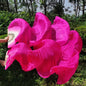 150cm Long Bamboo Silk Veil Fan With LED Light   Stage Performance Dance Costumes