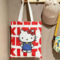 Sanrio Hello Kitty Canvas Shoulder Tote – Large Capacity