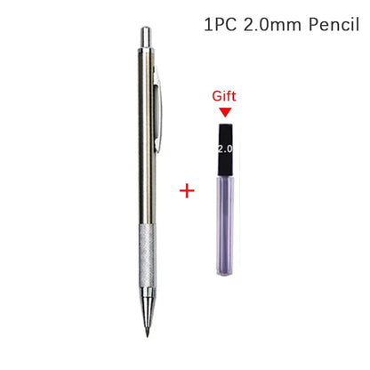 Full Metal Automatic Mechanical Pencil Set (0.3 -0.5 -0.7 -0.9 -1.3 -2.0mm)