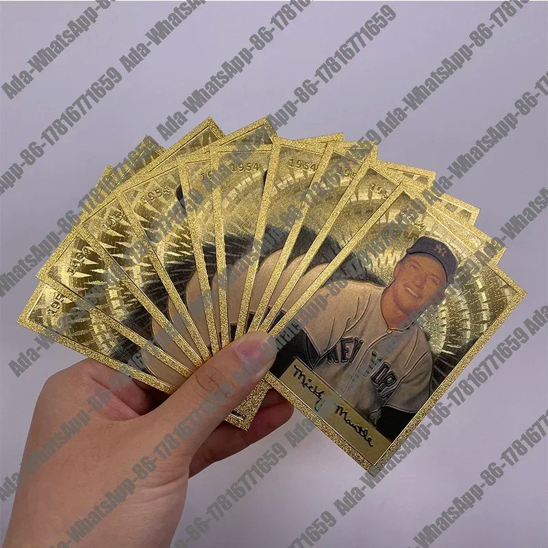 Classic 18 Types famous baseball player gold foil small cards for collection Gift and commemoration