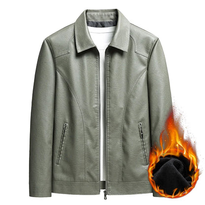 Men’s Retro Fleece Leather Jacket (Plus Size)