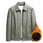 Men’s Retro Fleece Leather Jacket (Plus Size)