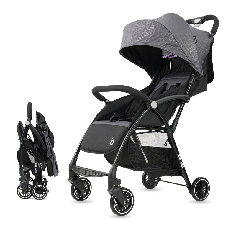 Sitting &amp; Lying Dual‑Use Lightweight Folding Baby Stroller (Multi‑Speed · Large Storage · Two‑Way Rollout)