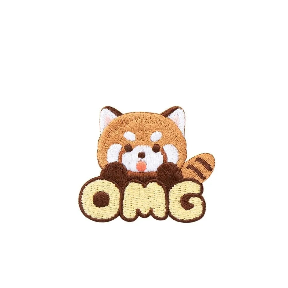 Cute Red Panda Embroidered Patch – Iron‑On Sticker for Kids Clothes