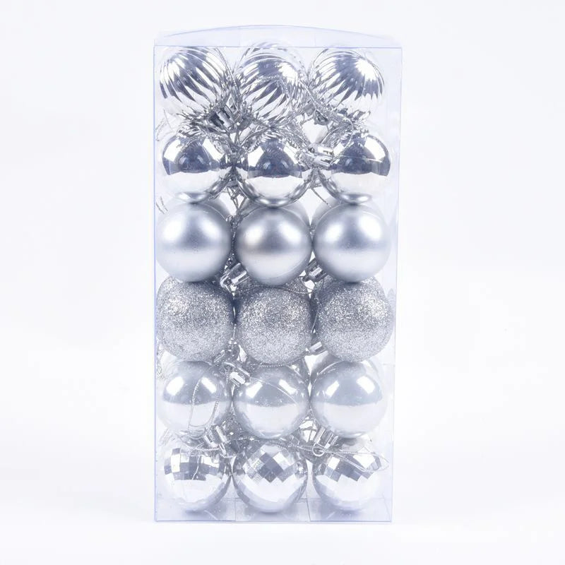 36/24pcs 40mm Merry Christmas Balls Christmas Tree Hanging Ball Ornaments Christmas New Year Party Home Decoration