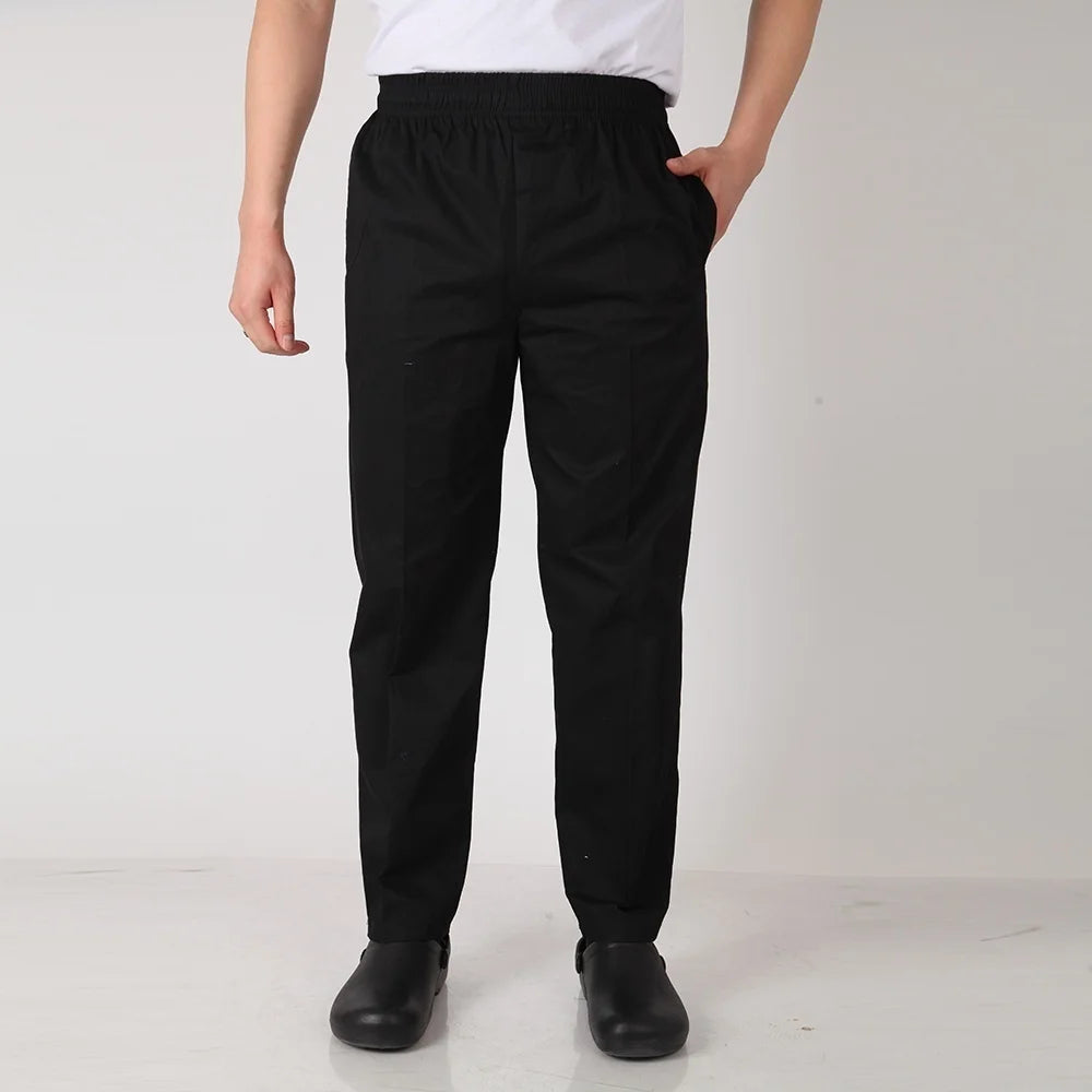 Men Work Wear Restaurant Kitchen Elastic Waist Pants