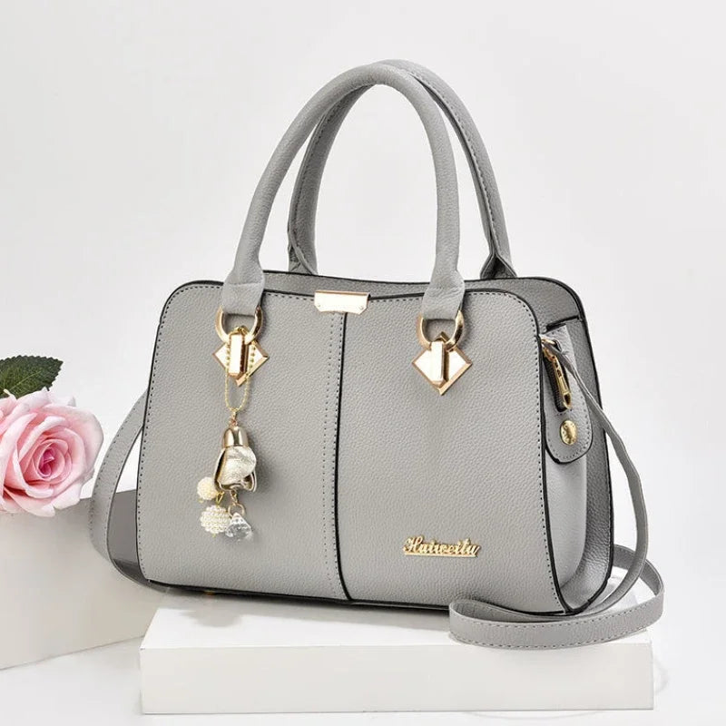 Women’s Large PU Shoulder Bag – Portable Bucket Crossbody Tote