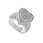Mother's Day Gift For Girlfriend Hip Hop Gold Color Iced Out 5A Heart Cubic Zirconia Heart CZ Wedding Engagement Ring