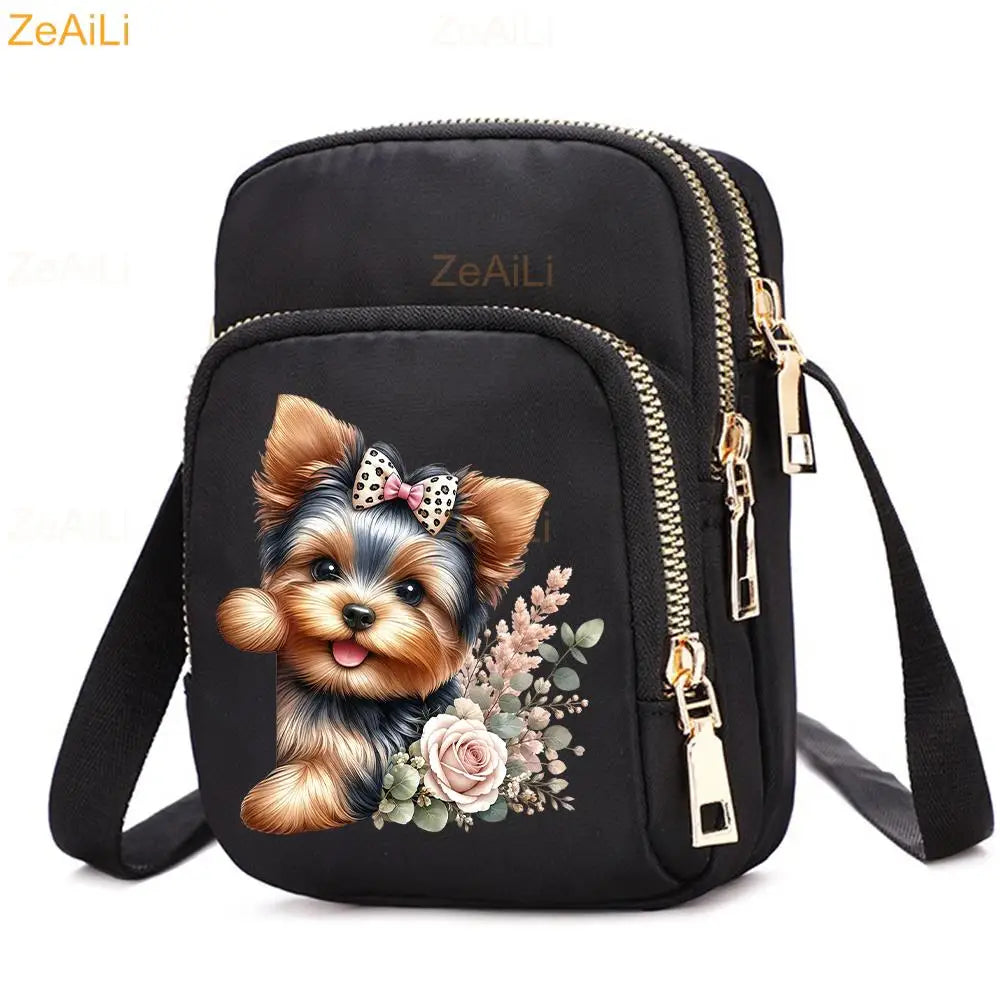 Cat & Dog Faith Quote Crossbody Phone Bag