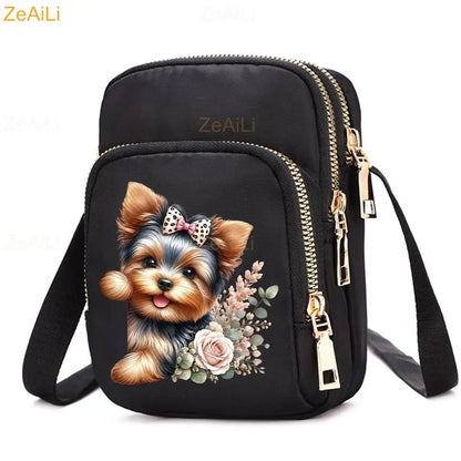 Cat & Dog Faith Quote Crossbody Phone Bag