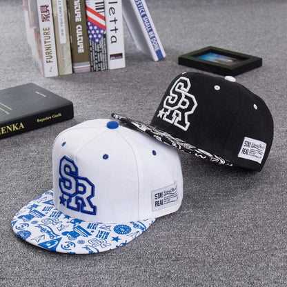 Fashion Embroidery letter SR baseball cap hip hop hat men and women outdoor sports and leisure flat shade snapback cap