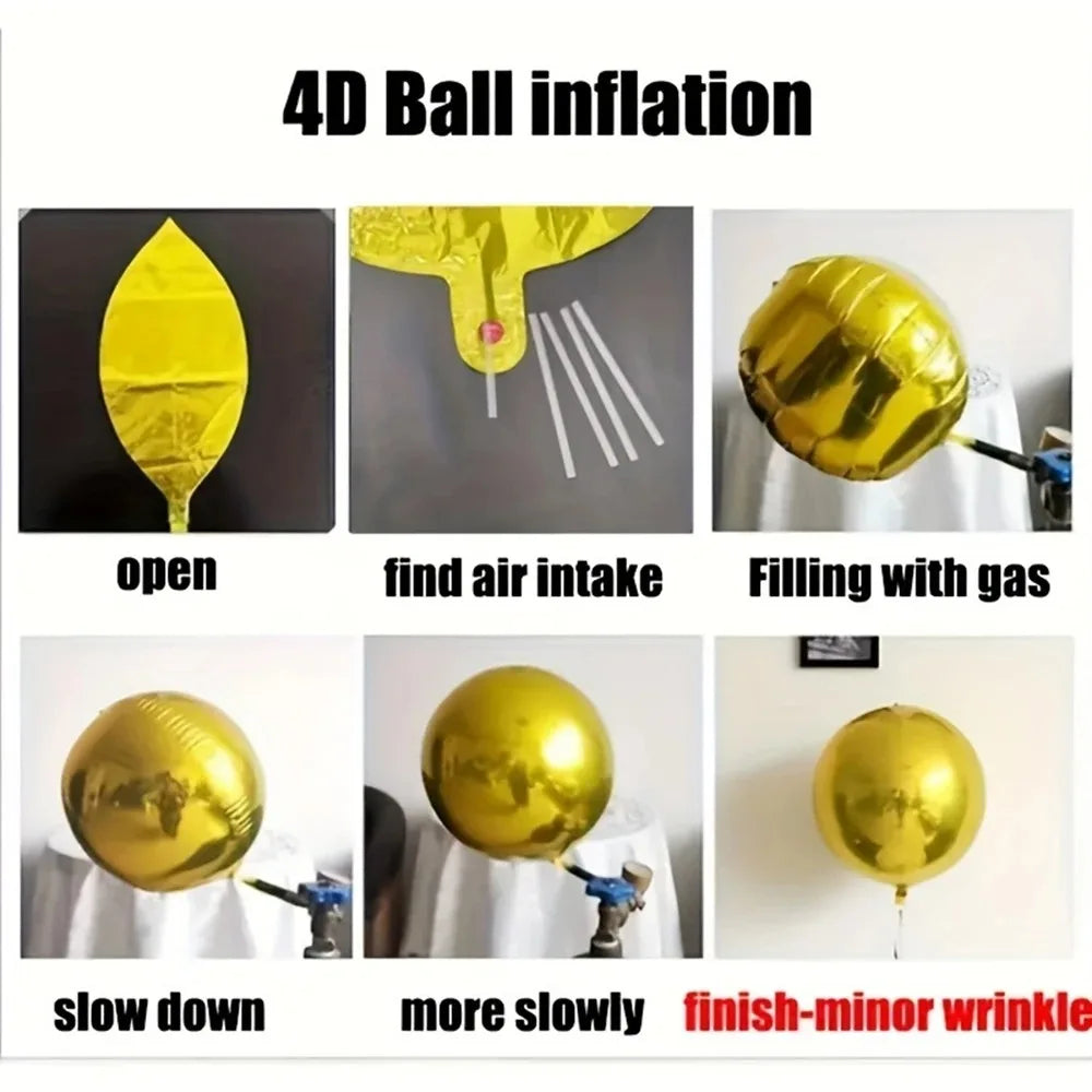 1/3/5pcs 32inch Silver Gold 4D Balloon Foil Mylar Sphere Balloon for Birthday Party Wedding Valentine's Day Baby Shower Decora