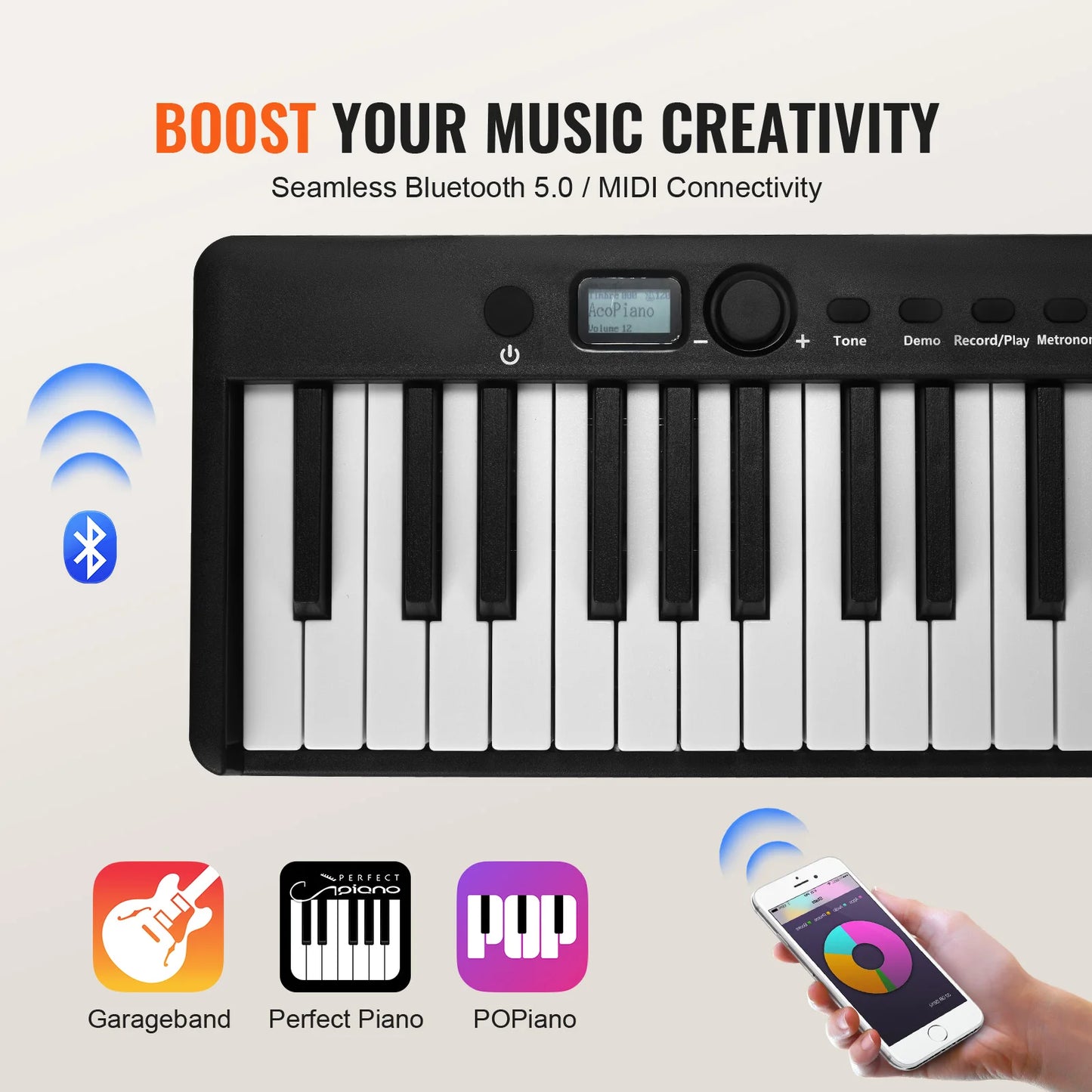 SucceBuy 88‑Key Folding Piano – Bluetooth & MIDI Portable Rechargeable Digital Keyboard for Beginner Practice