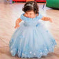 Off‑Shoulder Pearl &amp; Lace Butterfly Flower Girl Dress (Infant · First Birthday · Ball Gown · Customizable)