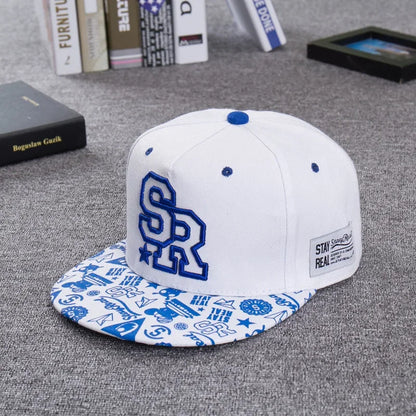 Fashion Embroidery letter SR baseball cap hip hop hat men and women outdoor sports and leisure flat shade snapback cap