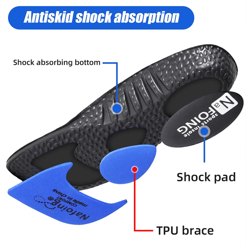 Insoles for Shoes Sole Shock Orthotic Insole Absorption Deodorant Breathable Cushion Running Insoles for Feet Arch Support