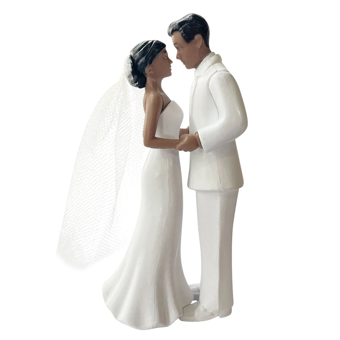 Elegant African American Wedding Couple Cake Topper