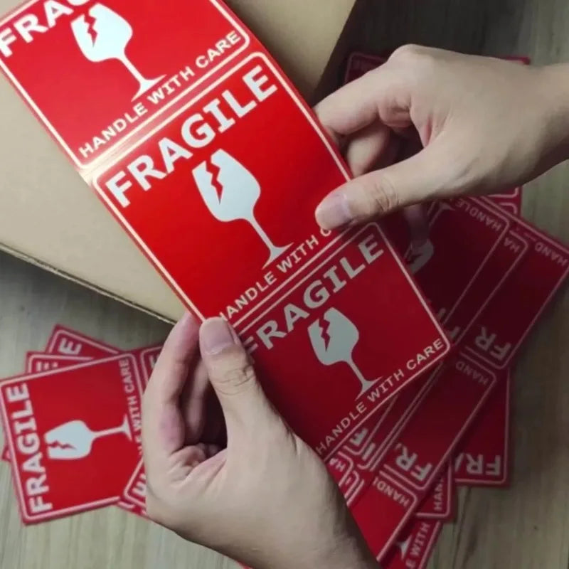 50/100PCS Fragile Stickers The Goods Please Handle with Care Warning Labels