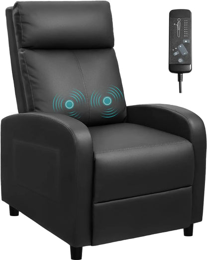 Black PU Leather Massage Recliner