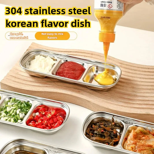 Small Sauce Bowl Kitchen Seasoning Dipping Dish Korean Style Stainless Steel 304 Multifunctional Tableware For Barbecue Dinner