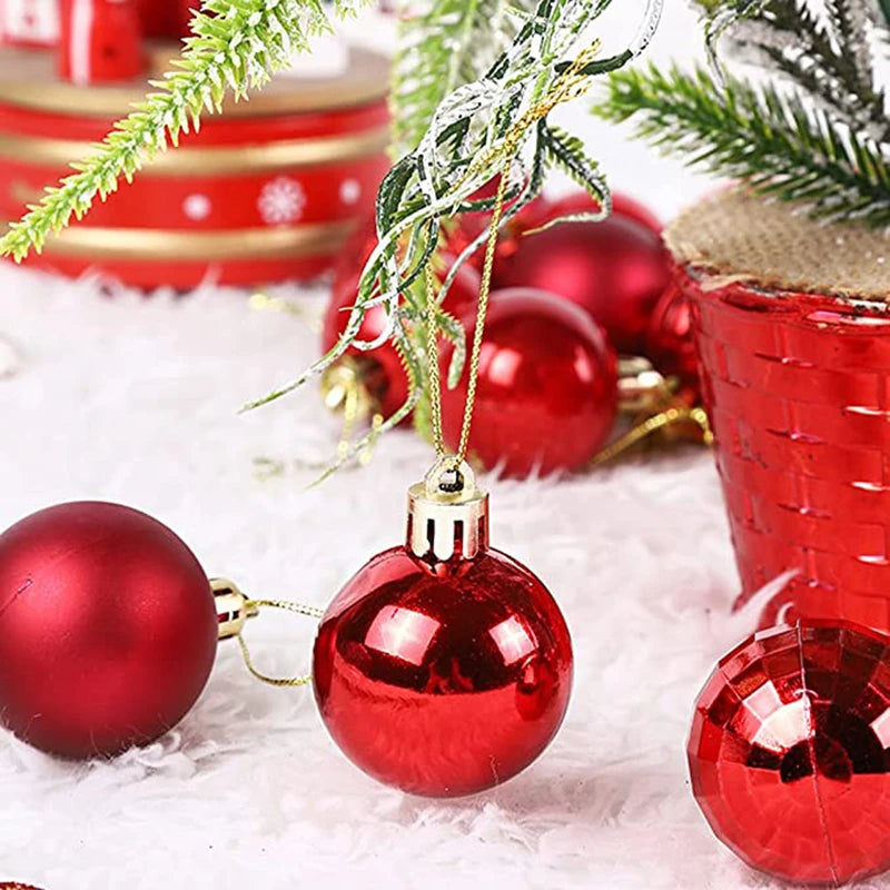 36/24pcs 40mm Merry Christmas Balls Christmas Tree Hanging Ball Ornaments Christmas New Year Party Home Decoration