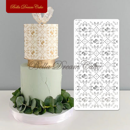 Various Flower Leaf Design Fondant Cake Stencil DIY Royal Cream Border Mold PET Drawing Template Cake Decorating Tools Bakeware