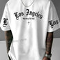 LOS ANGELES  Print Mens  Jersey T-shirt Short Sleeve PLUS size round neck