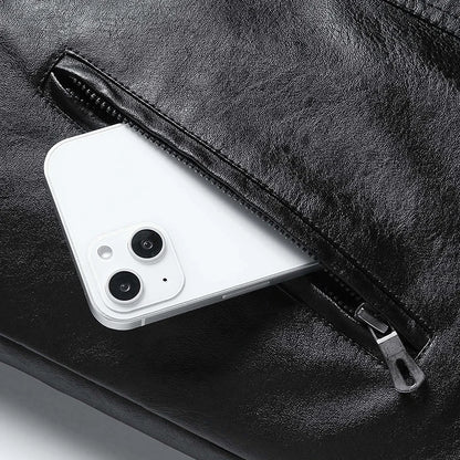 Men’s Retro Fleece Leather Jacket (Plus Size)