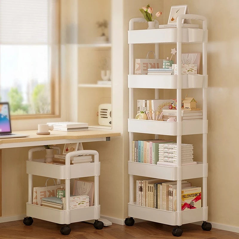 Multi‑Layer Movable Snack Storage Rack Cart — Rolling Trolley