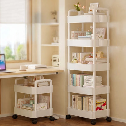 Multi‑Layer Movable Snack Storage Rack Cart — Rolling Trolley