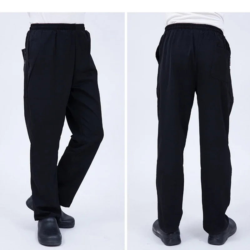 Unisex Chef Pants Cook Chef Pants with Elastic Waist Uniform