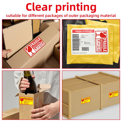 500PCS Fragile Stickers (Waterproof · Tear‑Resistant · Handle With Care Labels)